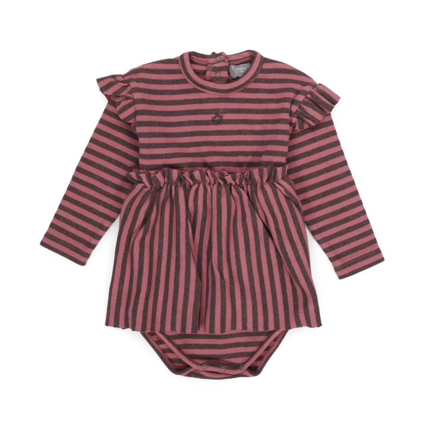 Tocotò Vintage Pink And Black Body Dress For Baby Girls