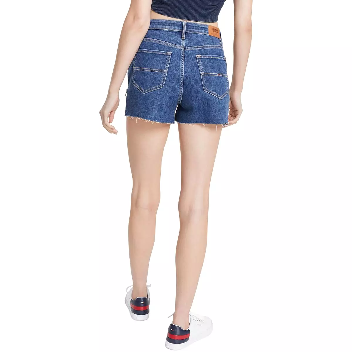 Tommy Jeans Womens High Rise Side Zipper Denim Shorts