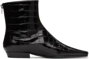 Totême Black Western Ankle Boots