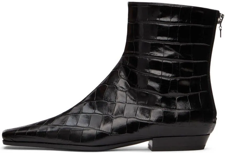 Totême Black Western Ankle Boots