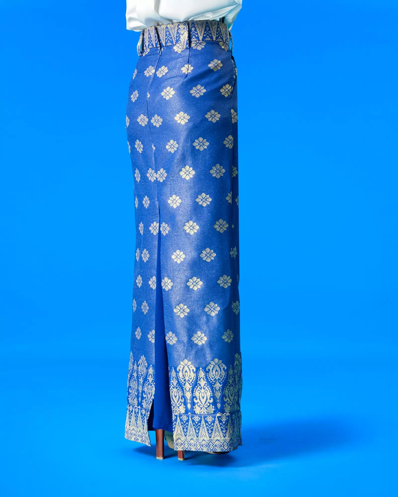 Upcycled Biru Songket Skirt