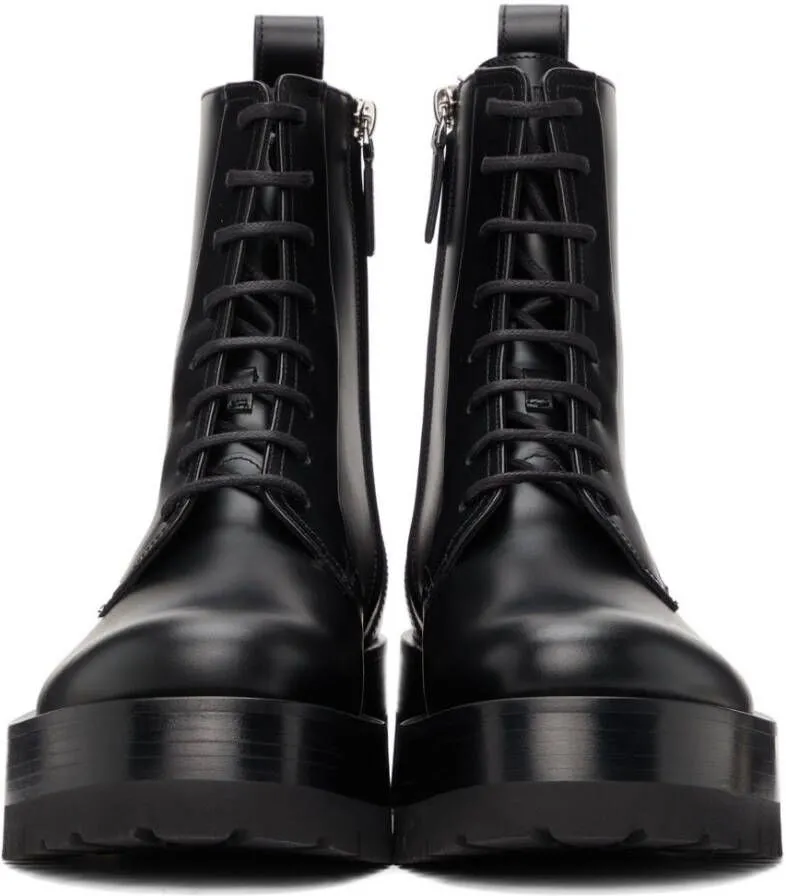 Valentino Garavani Black Upraise Combat Boots