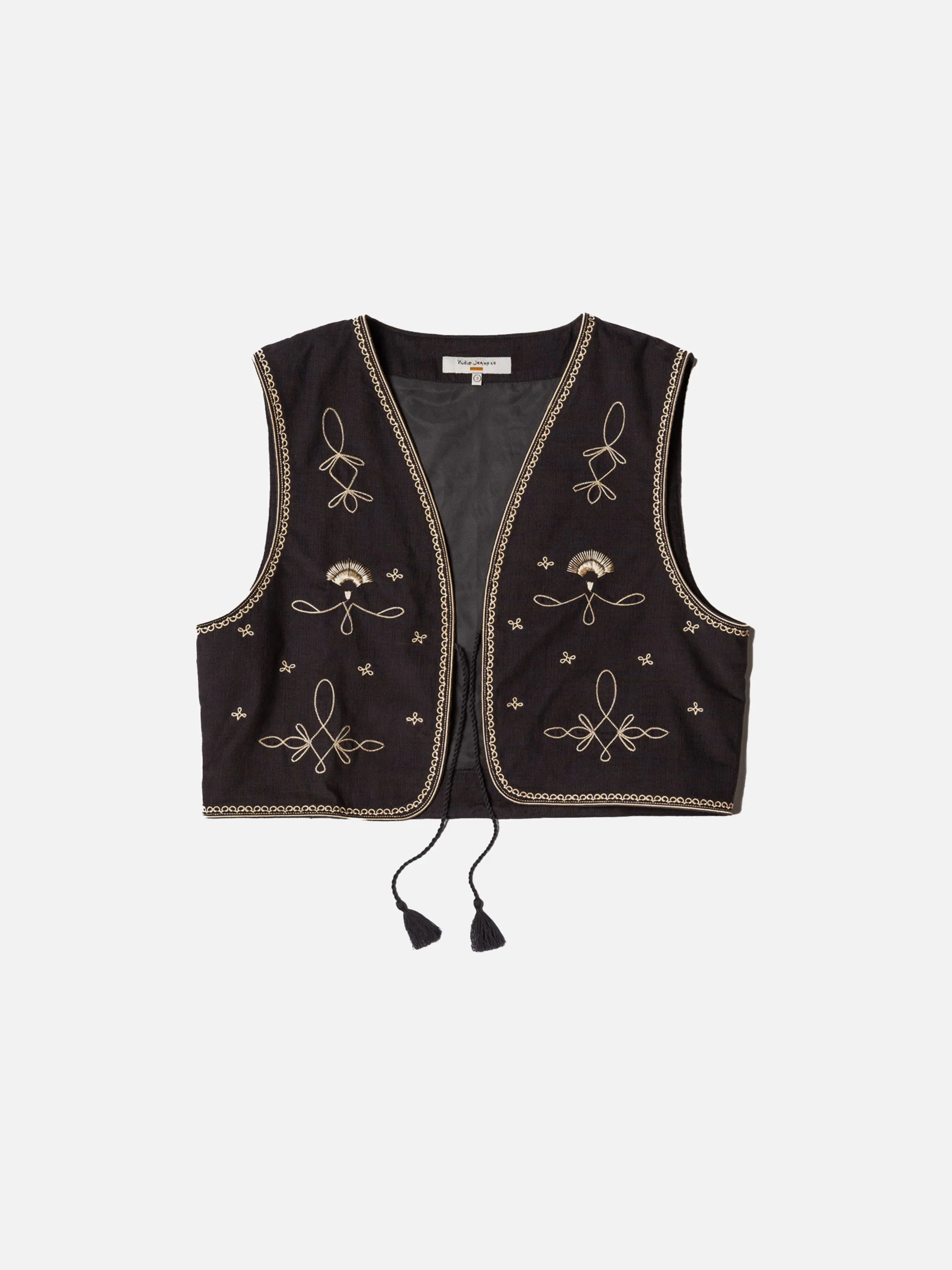 Vera Embroidered Vest Black