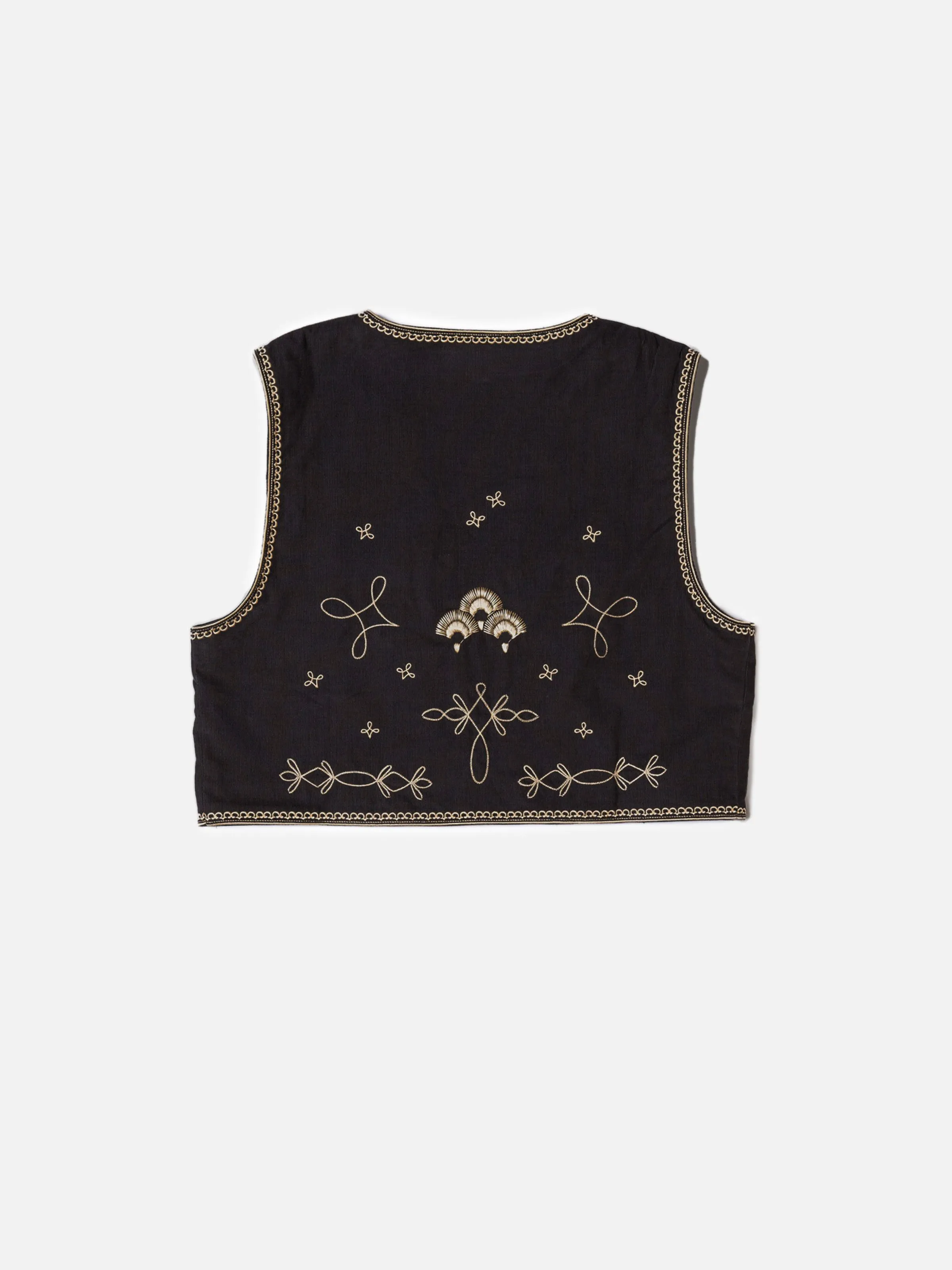 Vera Embroidered Vest Black