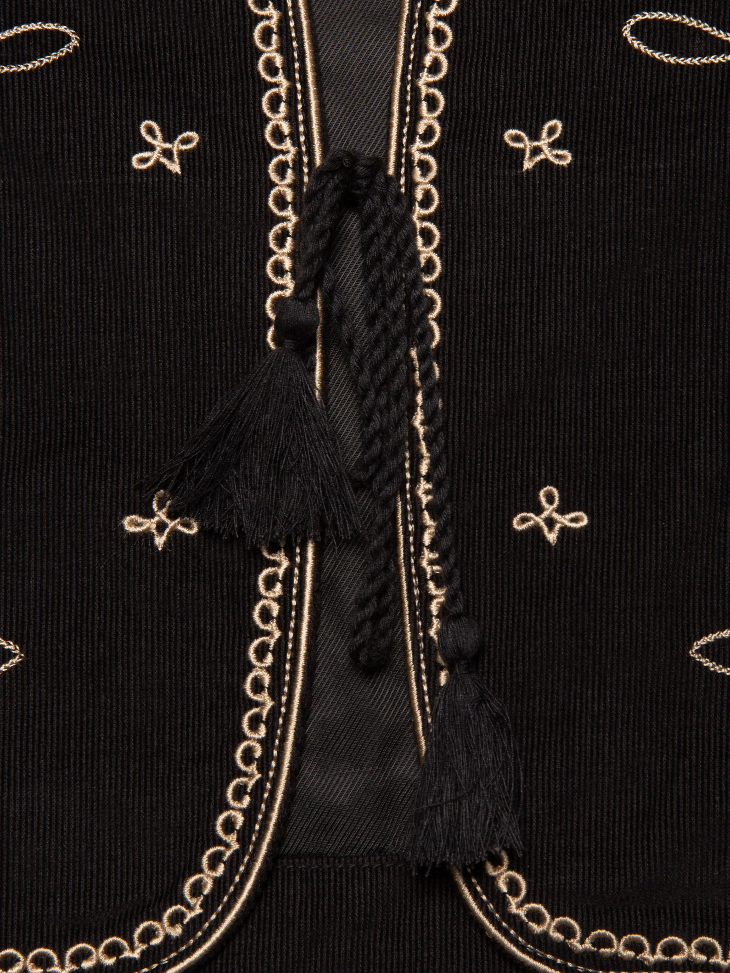 Vera Embroidered Vest Black