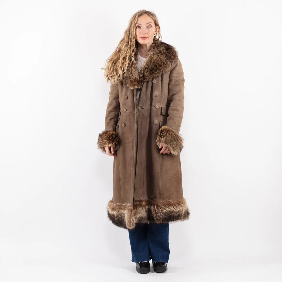 Vintage 70's Penny Lane Sheepskin Coat in Beige