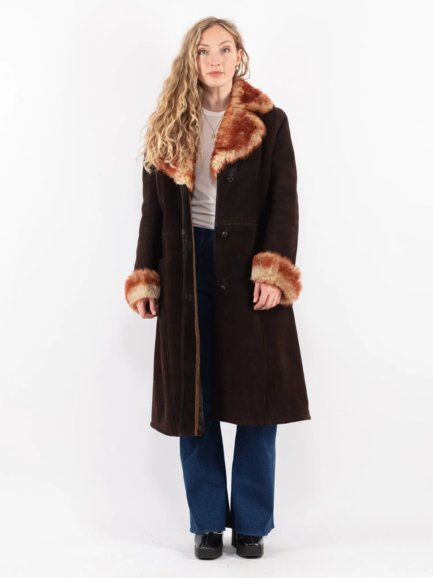 Vintage 70's Penny Lane Sheepskin Coat in Brown