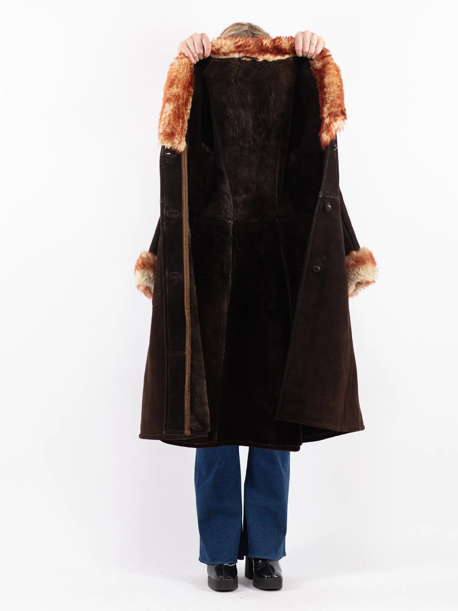 Vintage 70's Penny Lane Sheepskin Coat in Brown