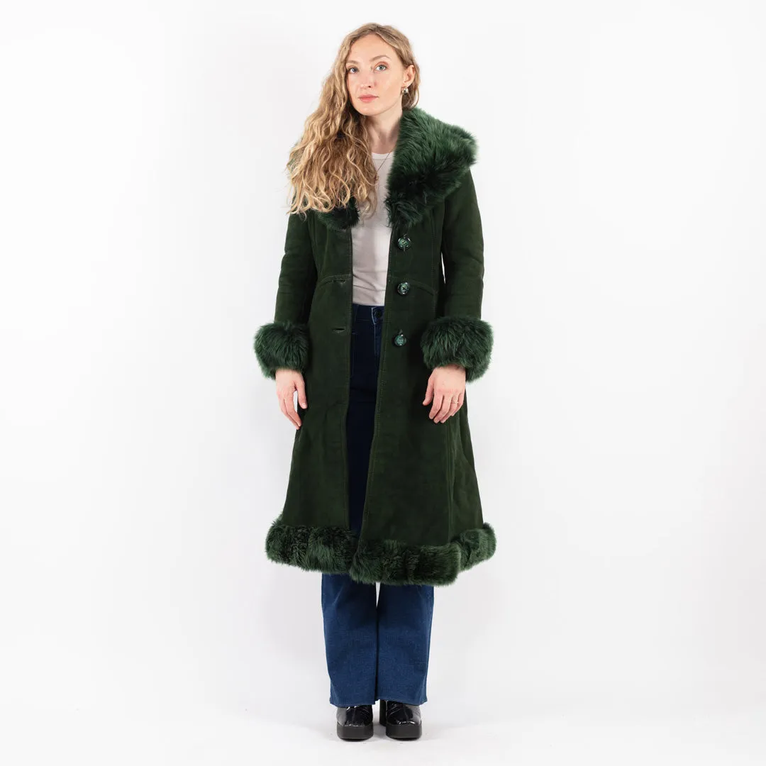 Vintage 70's Penny Lane Sheepskin Coat in Green