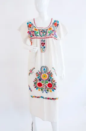 Vintage Hand Embroidered Mexican Dress