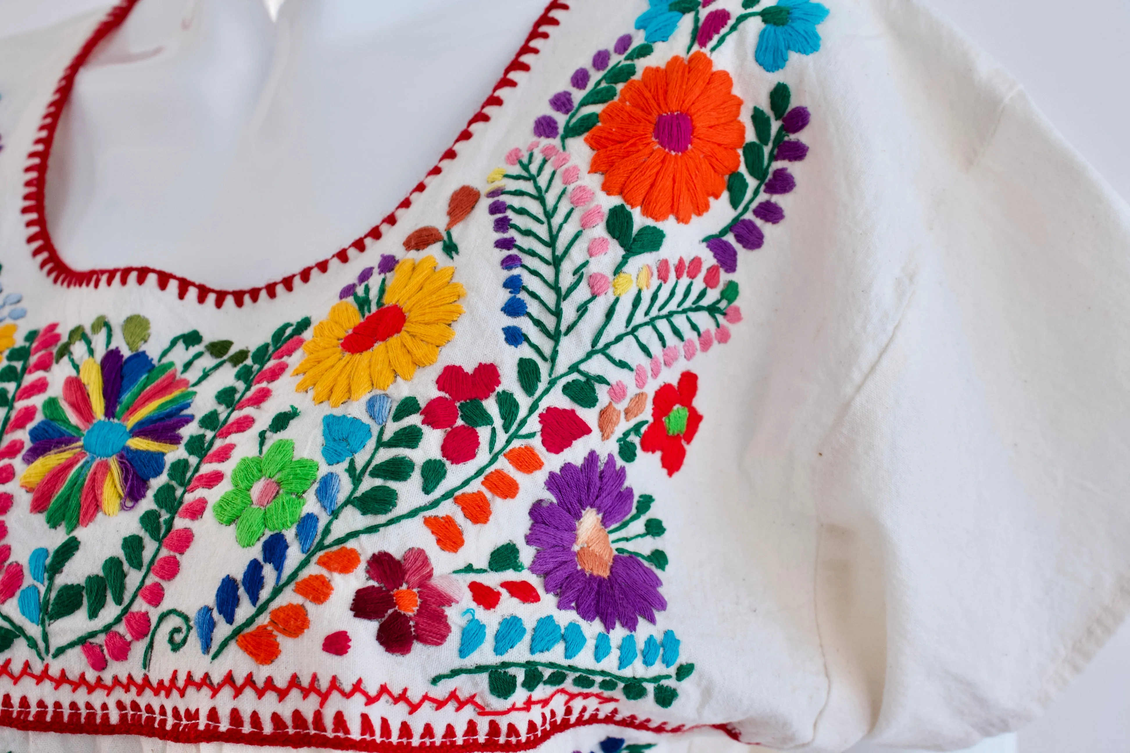 Vintage Hand Embroidered Mexican Dress