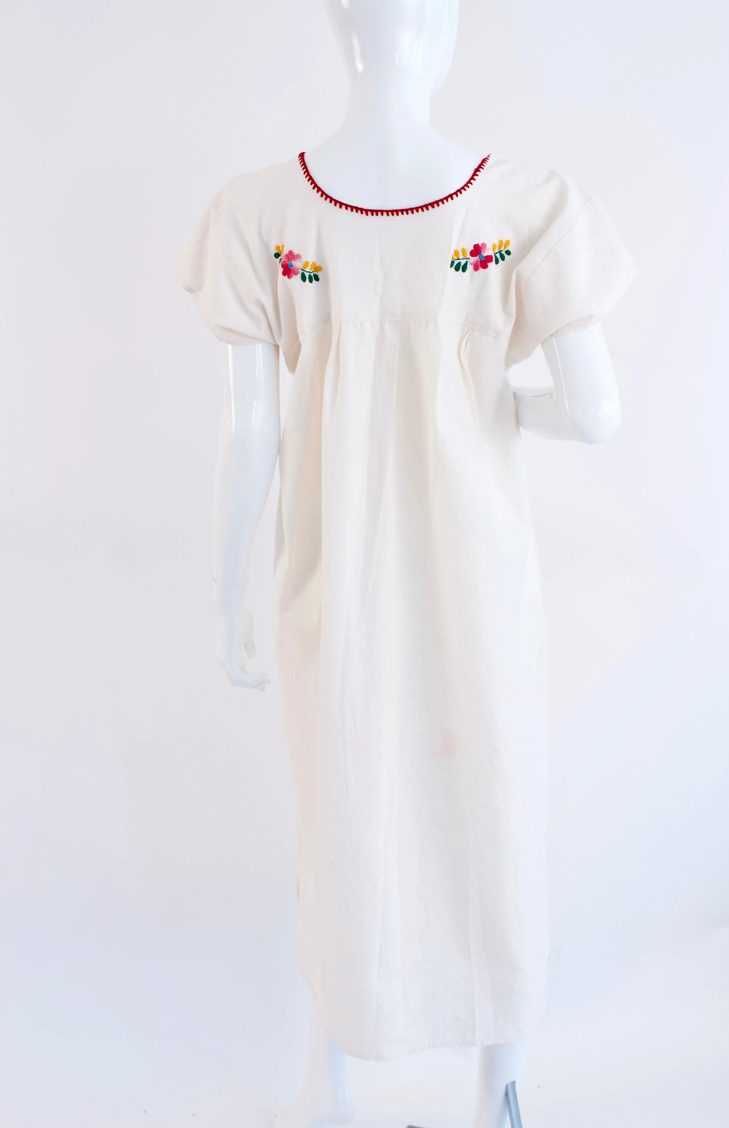 Vintage Hand Embroidered Mexican Dress