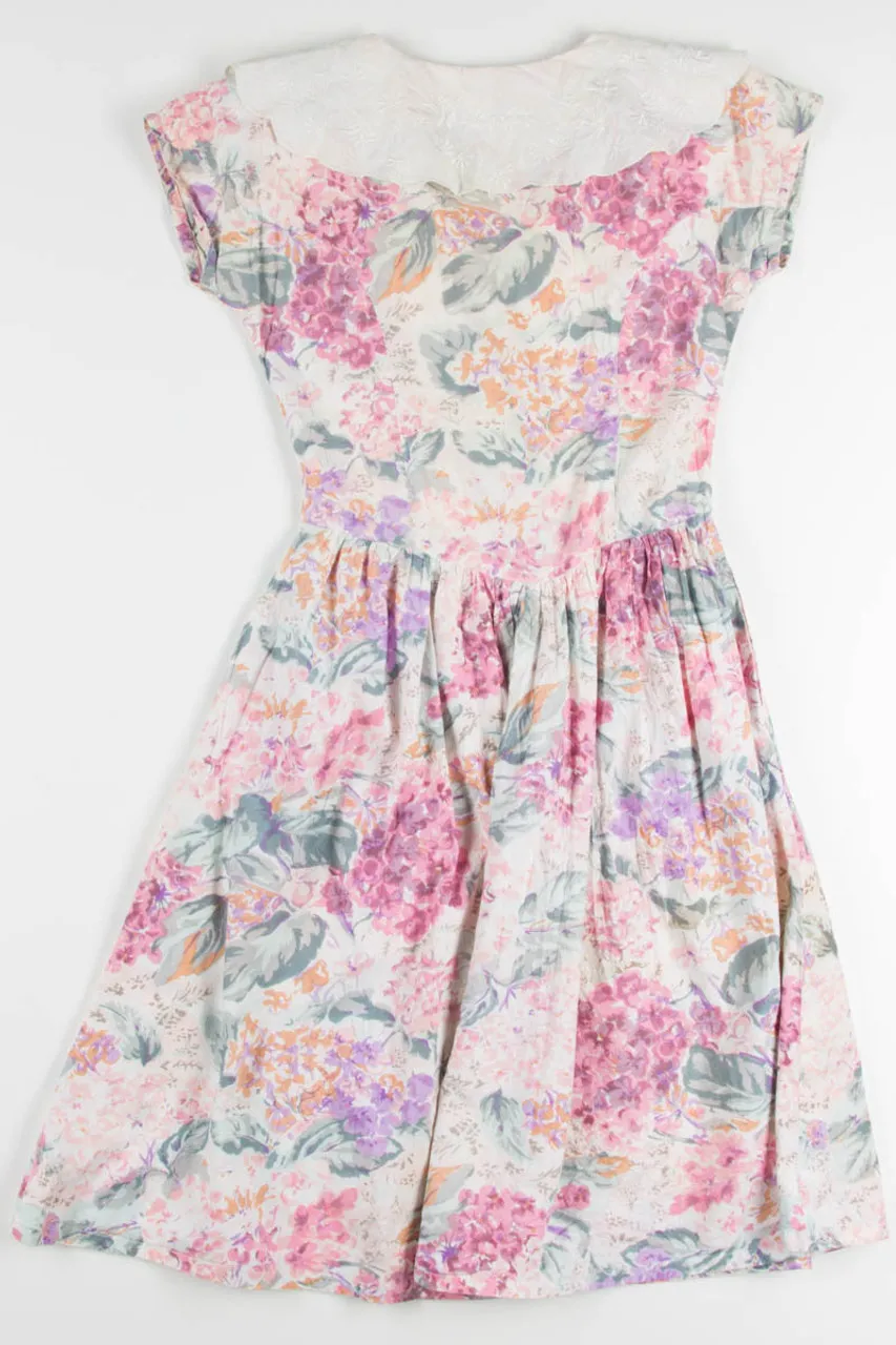 Vintage Pink Floral House Dress