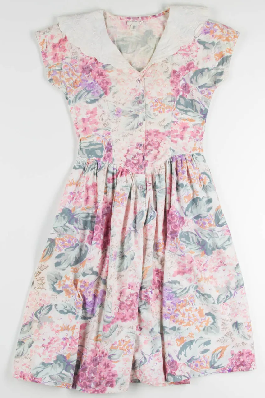 Vintage Pink Floral House Dress