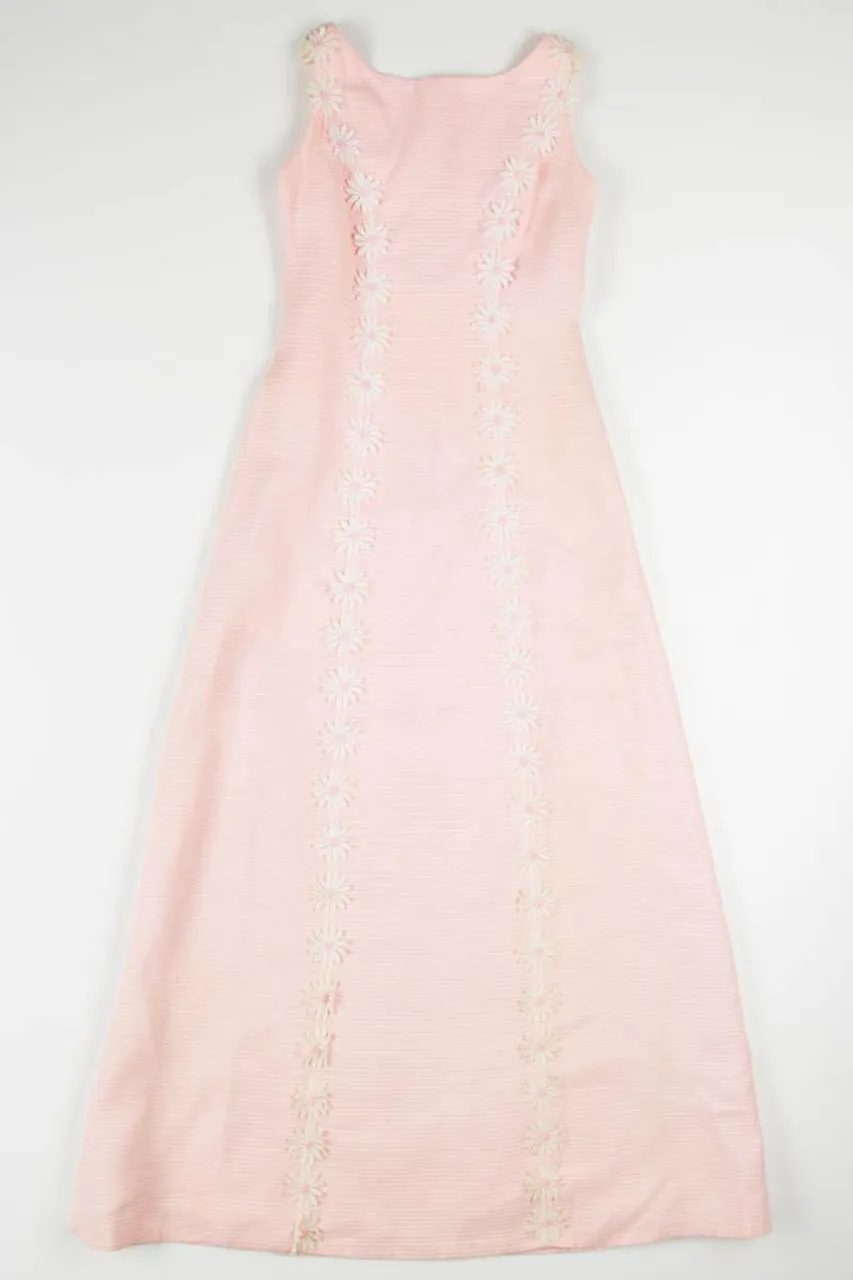 Vintage Pink Flower Chain Dress