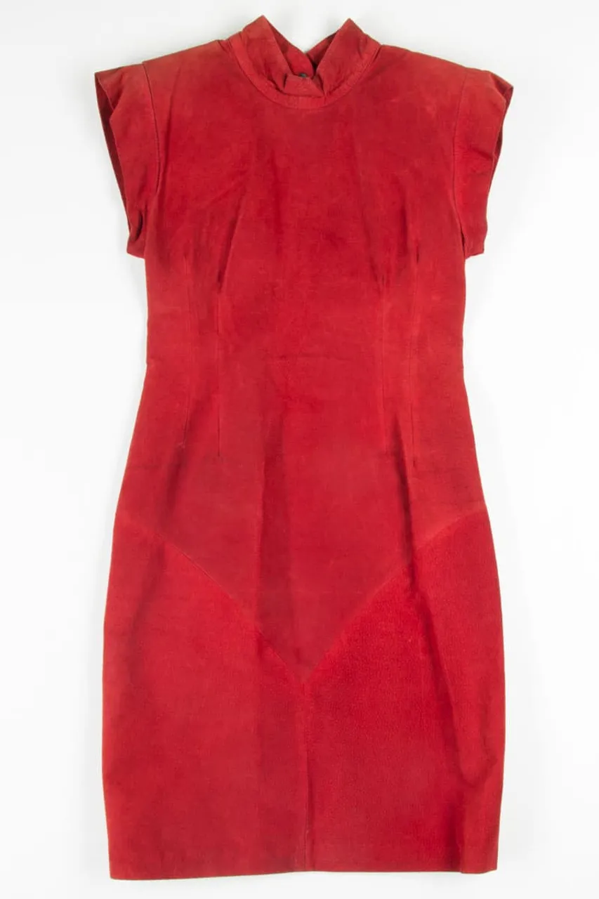 Vintage Suede Open Back Dress