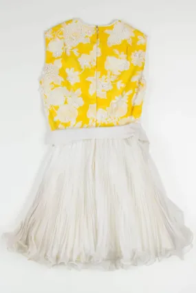 Vintage Yellow Floral Beaded Dress