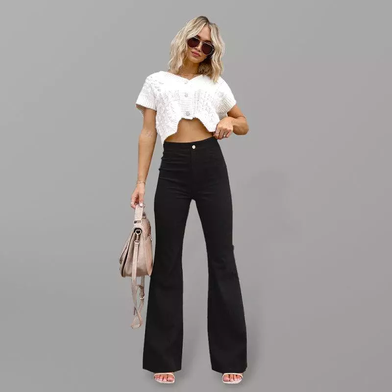 Wide Leg Flared Corduroy Women Pants