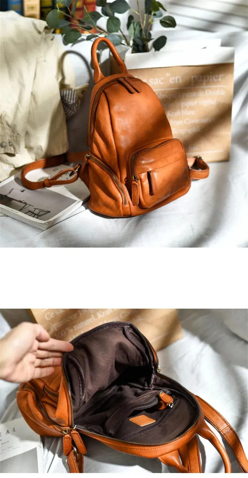 Women's Casual Style Outdoor Genuine Cowhide Leather Backpack