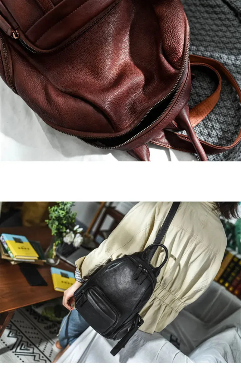 Women's Casual Style Outdoor Genuine Cowhide Leather Backpack