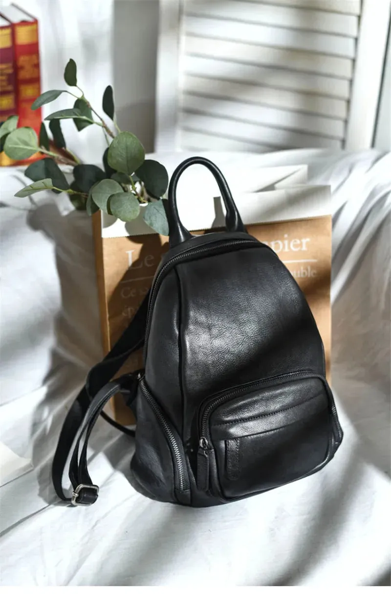 Women's Casual Style Outdoor Genuine Cowhide Leather Backpack