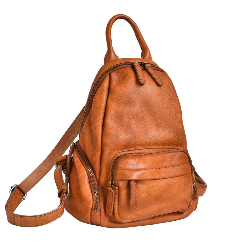 Women's Casual Style Outdoor Genuine Cowhide Leather Backpack