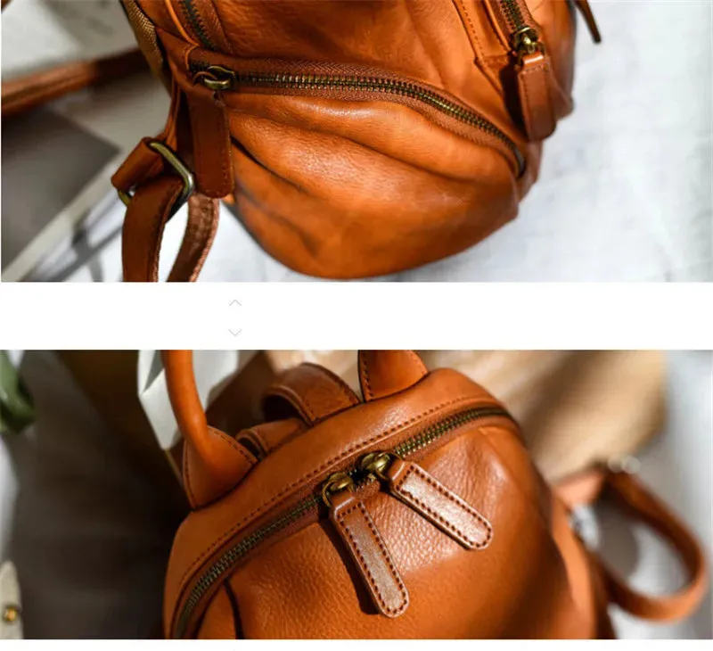 Women's Casual Style Outdoor Genuine Cowhide Leather Backpack