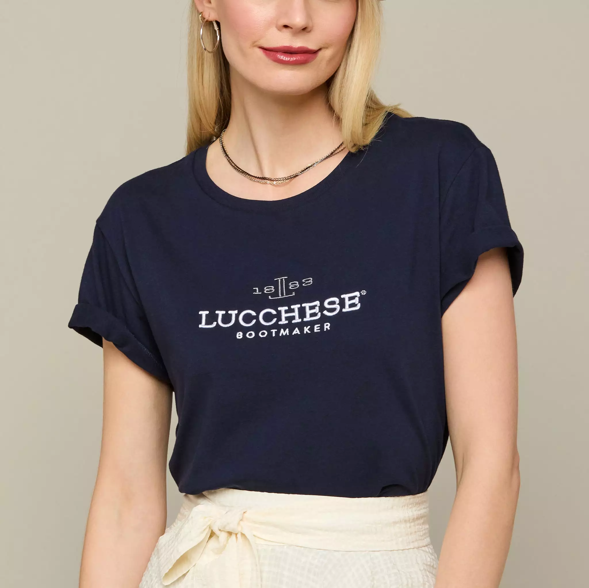 Women's Lucchese Classic Embroidered Tee :: Navy