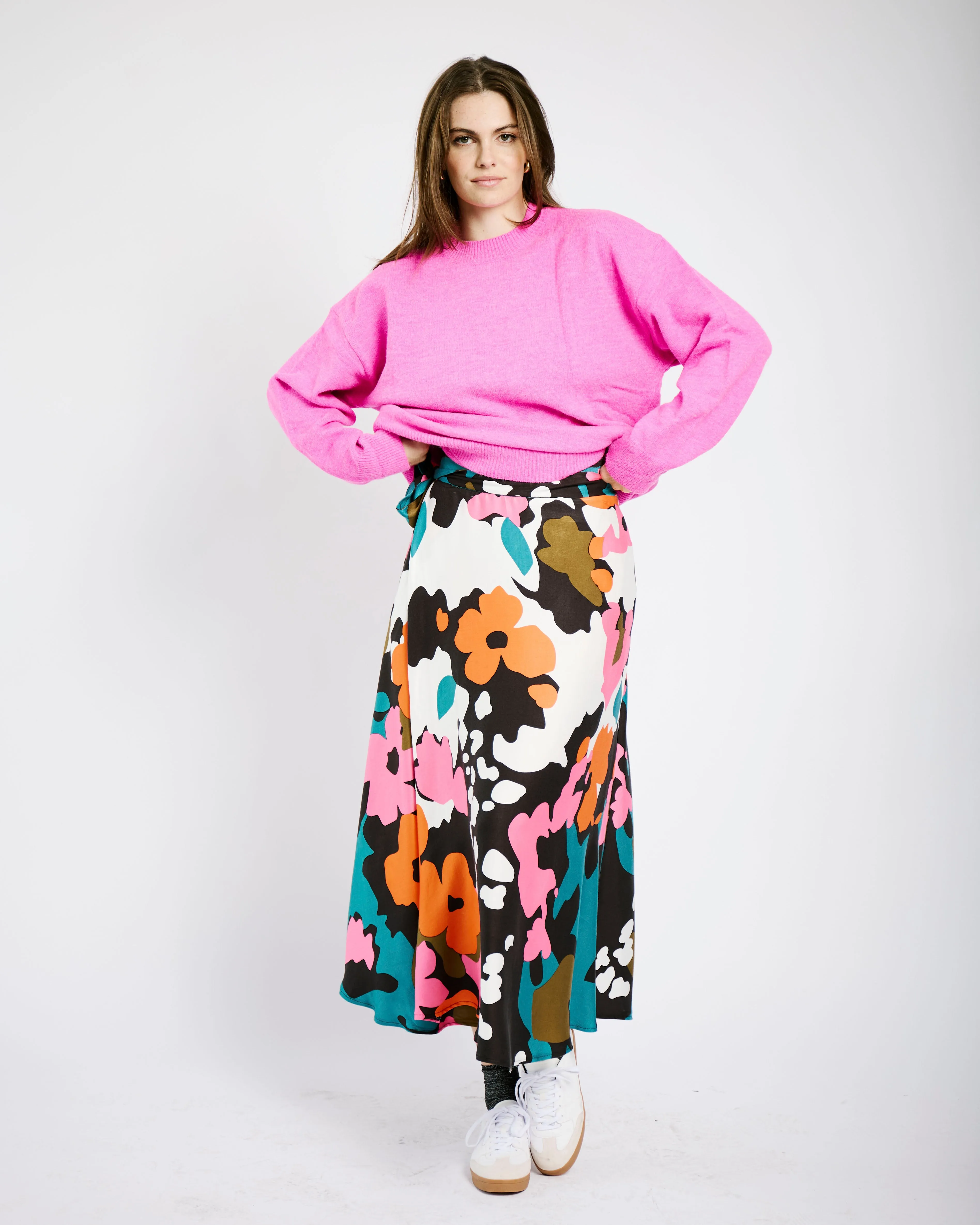 Wrap Skirt in Abstract Floral