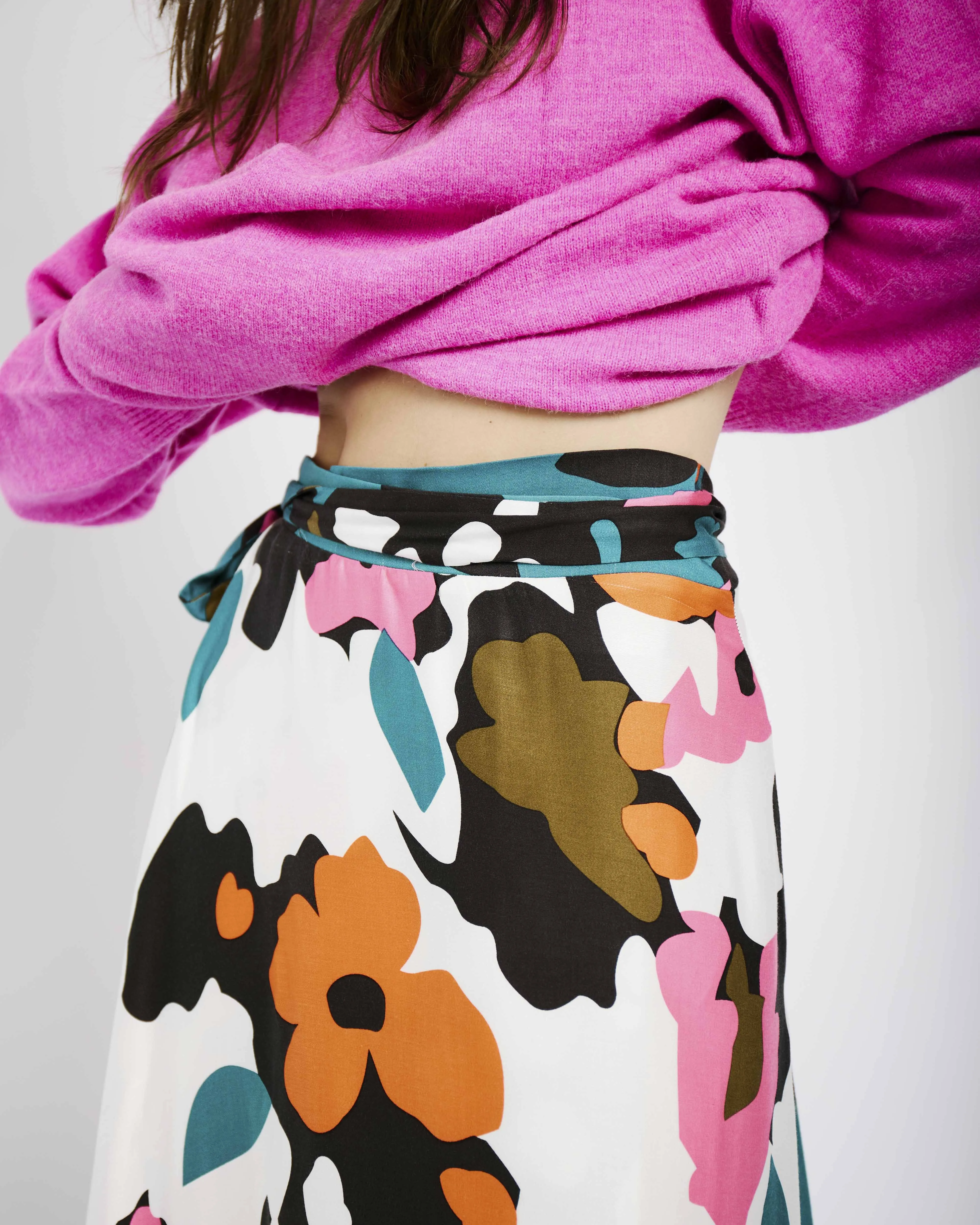 Wrap Skirt in Abstract Floral