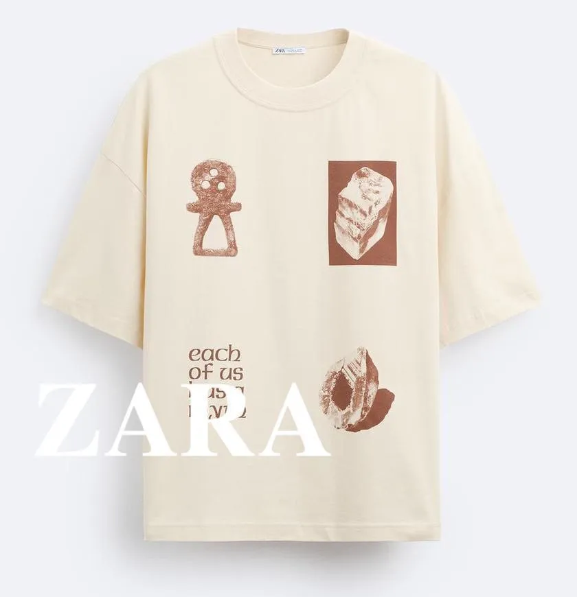 ZARA  |Short Sleeves Logo T-Shirts